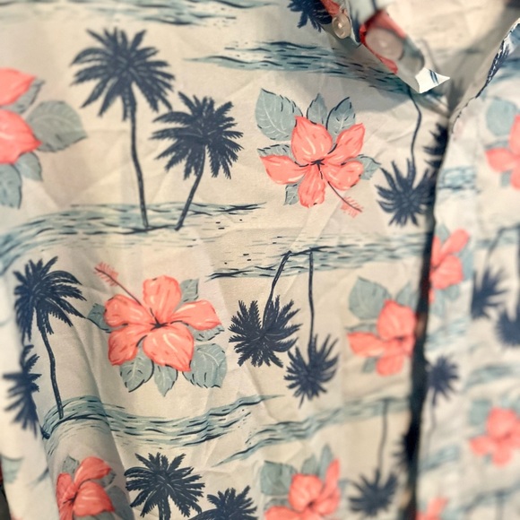 SIMPLY SOUTHERN Pink and Blue Tropical Flower Button Down Shirt, Size XXL - Picture 6 of 6